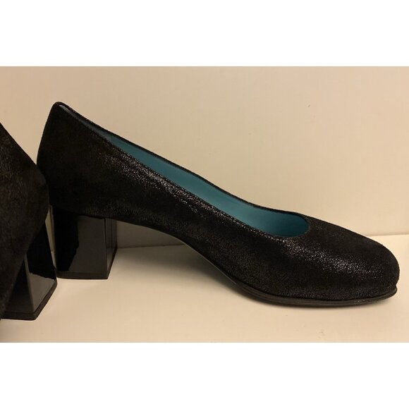 Thierry Rabotin EU 39 Black Pumps Soft Textured Leather Patent Heel Italy US 5.5 - Picture 7 of 12